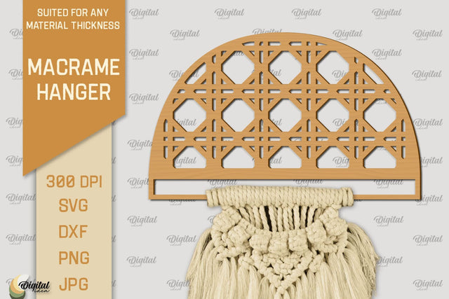 Hanger Macrame Laser Cut. Wood Frame Weaving Macrame SVG SVG Evgenyia Guschina 
