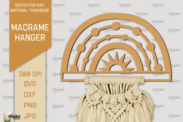 Hanger Macrame Laser Cut. Wood Frame Weaving Macrame SVG SVG Evgenyia Guschina 