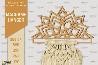 Hanger Macrame Laser Cut. Wood Frame Weaving Macrame SVG SVG Evgenyia Guschina 