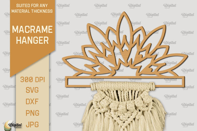 Hanger Macrame Laser Cut. Wood Frame Weaving Macrame SVG SVG Evgenyia Guschina 