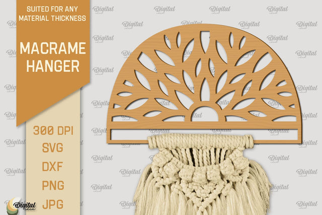 Hanger Macrame Laser Cut. Wood Frame Weaving Macrame SVG SVG Evgenyia Guschina 
