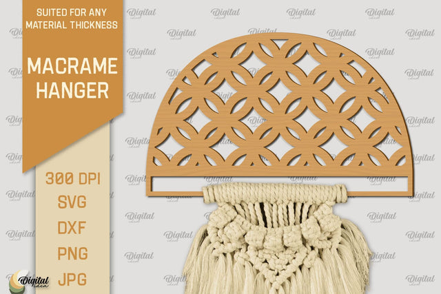 Hanger Macrame Laser Cut. Wood Frame Weaving Macrame SVG SVG Evgenyia Guschina 