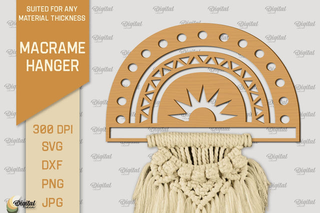Hanger Macrame Laser Cut. Wood Frame Weaving Macrame SVG SVG Evgenyia Guschina 