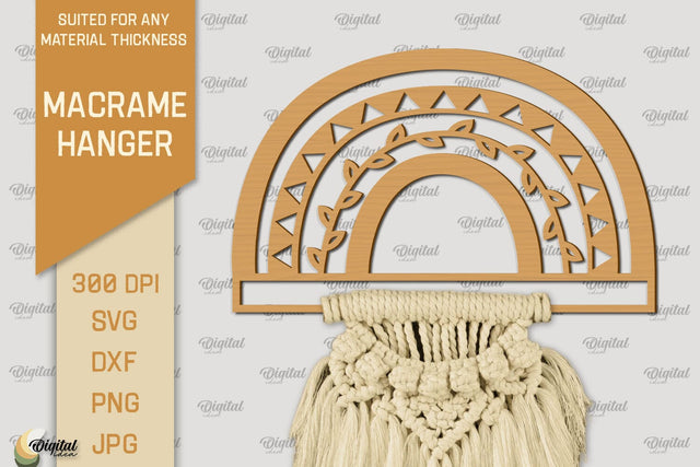 Hanger Macrame Laser Cut. Wood Frame Weaving Macrame SVG SVG Evgenyia Guschina 