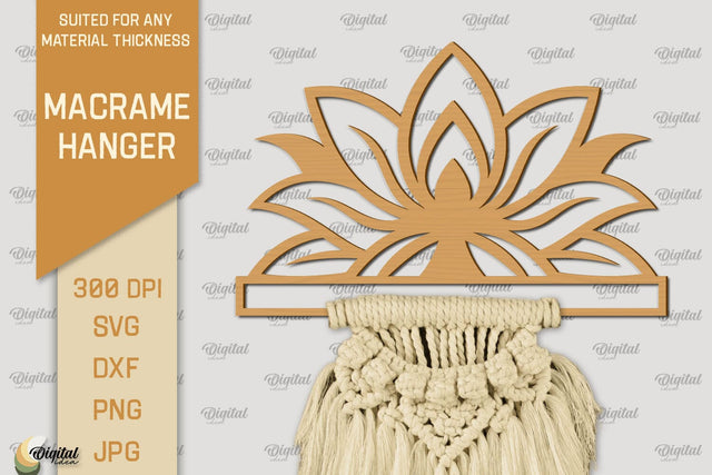 Hanger Macrame Laser Cut. Wood Frame Weaving Macrame SVG SVG Evgenyia Guschina 