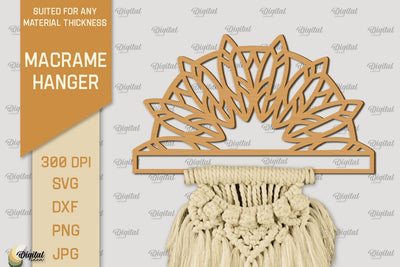 Hanger Macrame Laser Cut. Wood Frame Weaving Macrame SVG SVG Evgenyia Guschina 