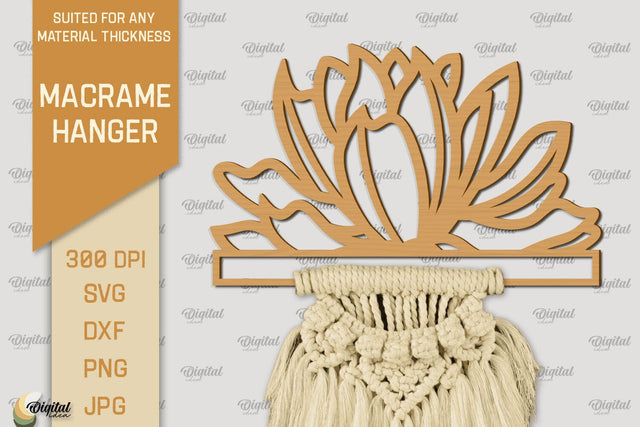 Hanger Macrame Laser Cut. Wood Frame Weaving Macrame SVG SVG Evgenyia Guschina 