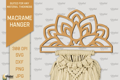 Hanger Macrame Laser Cut. Wood Frame Weaving Macrame SVG SVG Evgenyia Guschina 