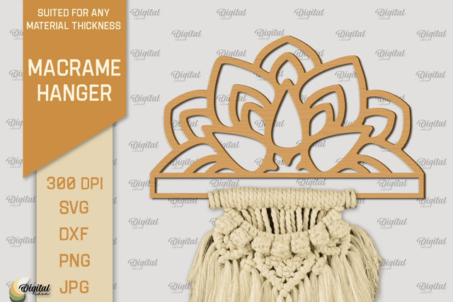 Hanger Macrame Laser Cut. Wood Frame Weaving Macrame SVG SVG Evgenyia Guschina 