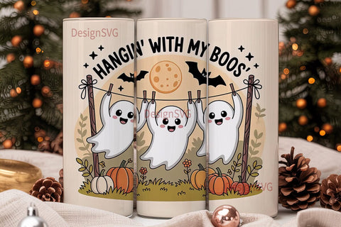 Hangin' With My Boos 20oz Tumbler Sublimation DesignSVG 
