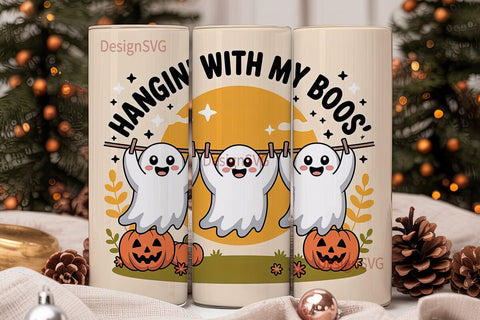 Hangin' With My Boos 20oz Tumbler Sublimation DesignSVG 