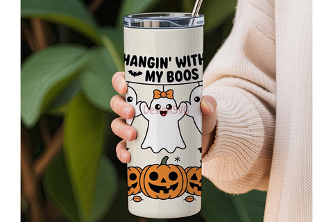 Hangin' With My Boos 20oz Tumbler Sublimation DesignSVG 