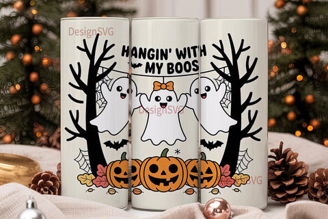 Hangin' With My Boos 20oz Tumbler Sublimation DesignSVG 