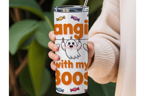 Hangin' With My Boos Tumbler Wrap Sublimation DesignSVG 