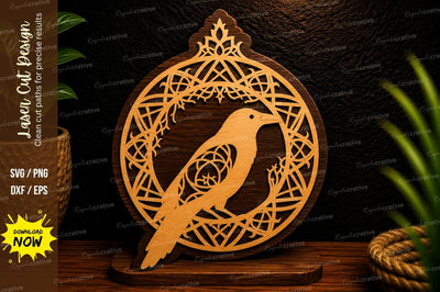 Hanging Bird Ornament Frame Laser Cut SVG File SVG Regulrcrative 