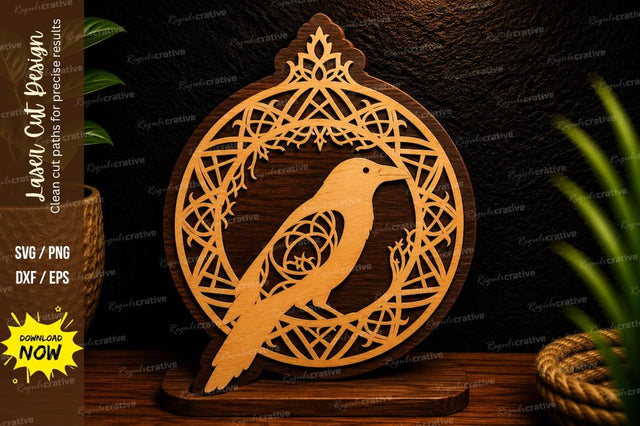 Hanging Bird Ornament Frame Laser Cut SVG File SVG Regulrcrative 
