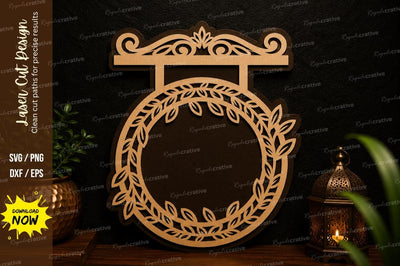 Hanging Circle Frame Laser Cut Svg Design SVG Regulrcrative 