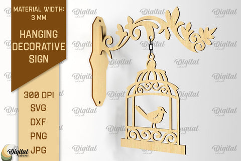 Hanging Decorative Sign SVG Bundle. Signboard Laser Cut SVG Evgenyia Guschina 