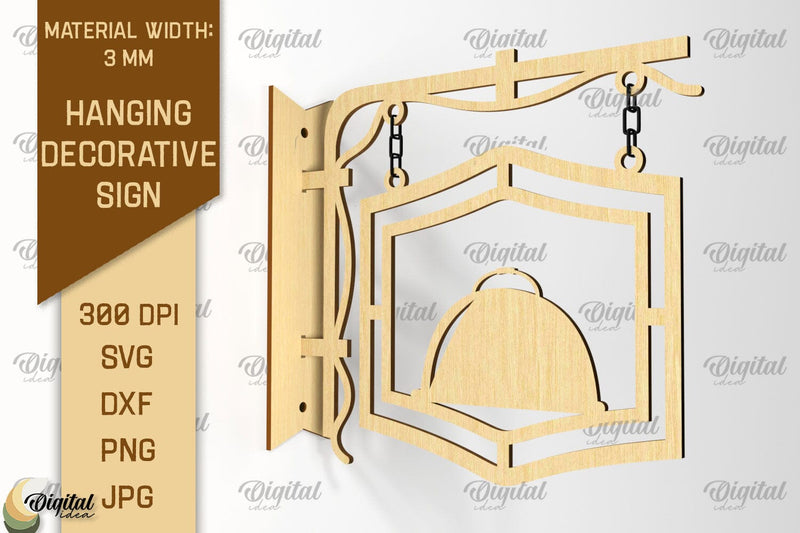 Hanging Decorative Sign SVG. Signboard Laser Cut SVG Evgenyia Guschina 