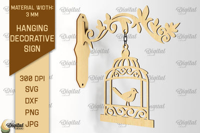 Hanging Decorative Sign SVG. Signboard Laser Cut SVG Evgenyia Guschina 