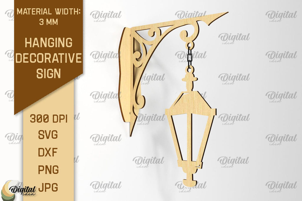 Hanging Decorative Sign SVG. Signboard Laser Cut - So Fontsy