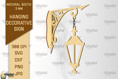 Hanging Decorative Sign SVG. Signboard Laser Cut SVG Evgenyia Guschina 