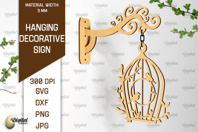 Hanging Decorative Sign SVG. Signboard Laser Cut SVG Evgenyia Guschina 