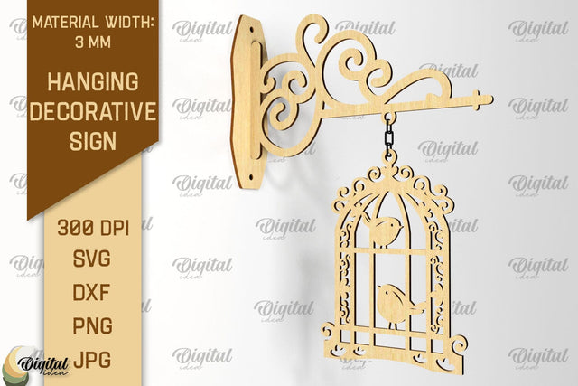 Hanging Decorative Sign SVG. Signboard Laser Cut SVG Evgenyia Guschina 