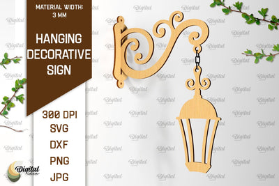 Hanging Decorative Sign SVG. Signboard Laser Cut SVG Evgenyia Guschina 