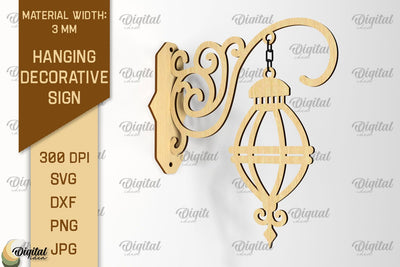 Hanging Decorative Sign SVG. Signboard Laser Cut SVG Evgenyia Guschina 