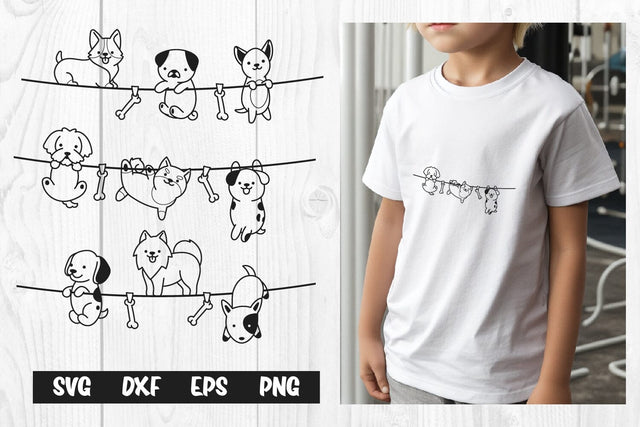 Hanging Dogs SVG, Funny Cute dog Laundry SVG dadan_pm 