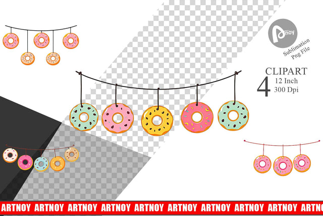 Hanging Donut Clipart Sublimation artnoy 