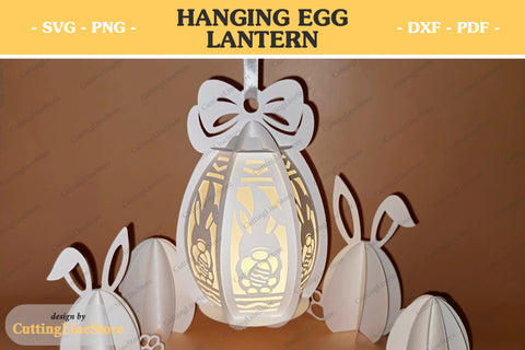 Hanging egg lantern | Easter lantern svg | Paper lantern template SVG CuttingLineStore 