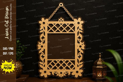 Hanging Floral Frame Laser Cut SVG SVG Regulrcrative 