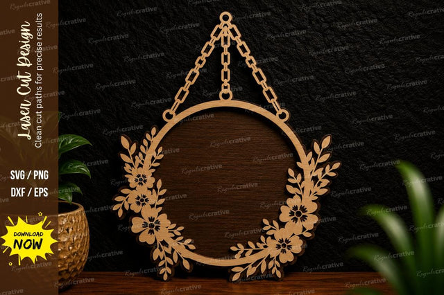 Hanging Floral Wreath Laser Cut SVG SVG Regulrcrative 