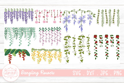 Hanging Flower String Clipart Bundle | Flowers Sublimation SVG dapiyupi store 