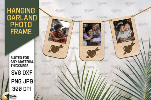 Hanging Garland Photo Frame SVG Bundle. 3D Laser Frame SVG Evgenyia Guschina 