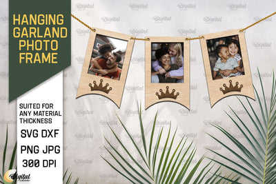 Hanging Garland Photo Frame SVG. Photo Frame Laser Cut SVG Evgenyia Guschina 