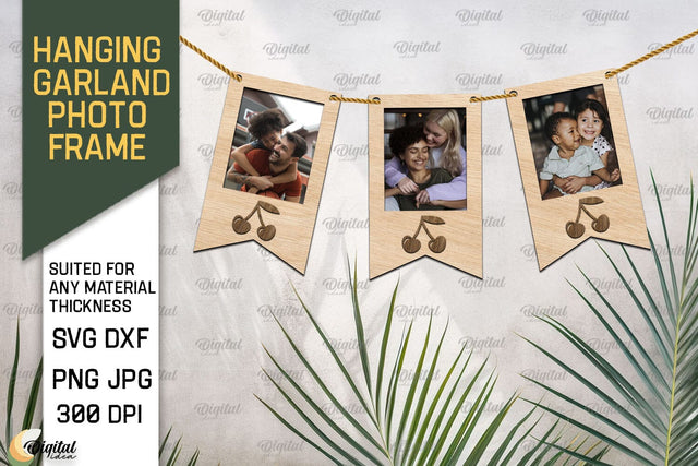 Hanging Garland Photo Frame SVG. Photo Frame Laser Cut SVG Evgenyia Guschina 