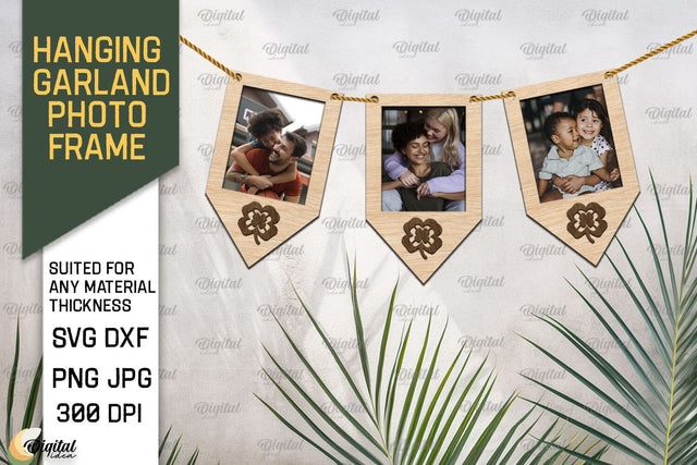 Hanging Garland Photo Frame SVG. Photo Frame Laser Cut SVG Evgenyia Guschina 