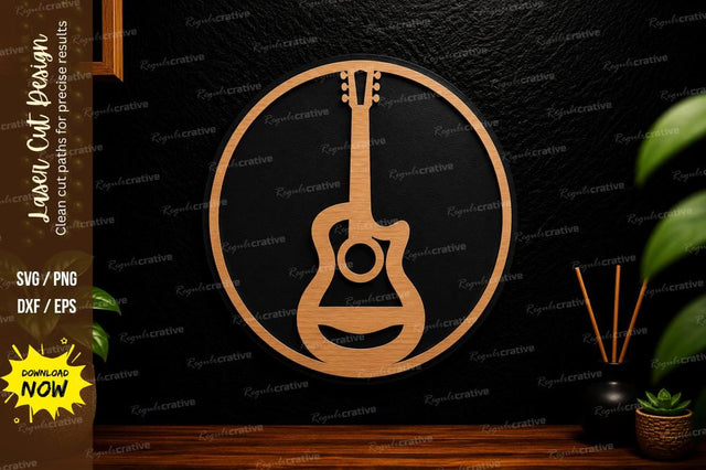 Hanging Guitar Laser Cut Svg Design SVG Regulrcrative 