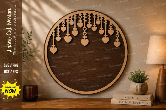 Hanging Heart Frame laser Cut svg Cutting file SVG Regulrcrative 