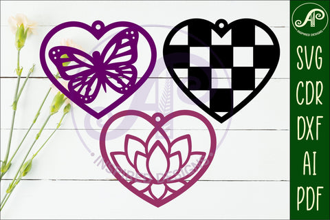 Hanging hearts wall sign, laser cut design 1 SVG APInspireddesigns 