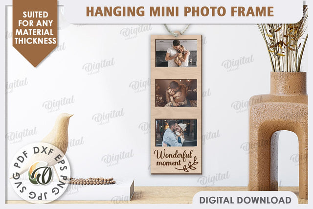 Hanging Mini Photo Frame Laser Cut. Photo Frame SVG SVG Evgenyia Guschina 