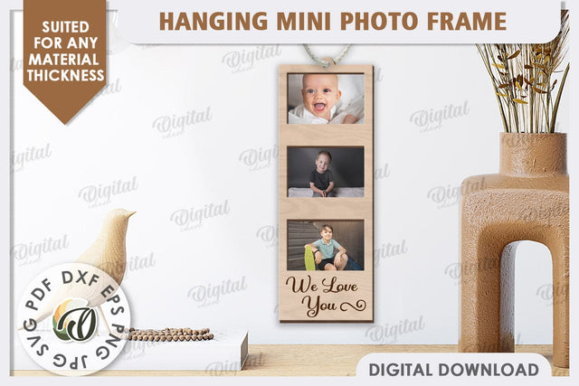 Hanging Mini Photo Frame Laser Cut. Photo Frame SVG SVG Evgenyia Guschina 