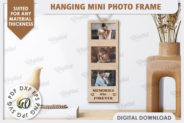 Hanging Mini Photo Frame Laser Cut. Photo Frame SVG SVG Evgenyia Guschina 