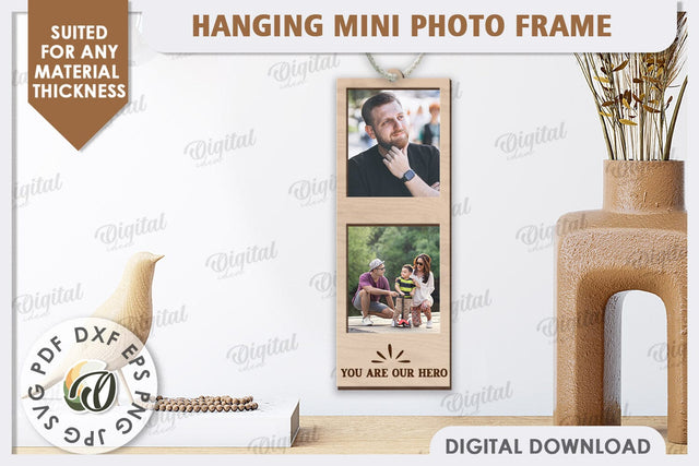 Hanging Mini Photo Frame Laser Cut. Photo Frame SVG SVG Evgenyia Guschina 