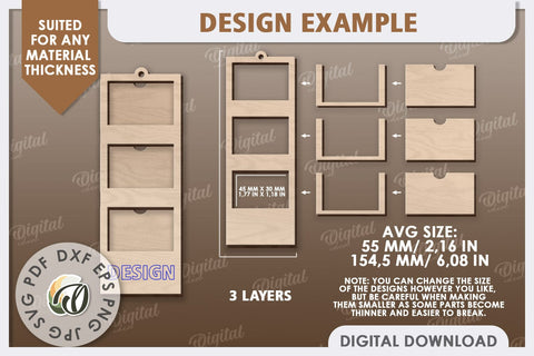 Hanging Mini Photo Frames Laser Cut Bundle. Photo Frames SVG SVG Evgenyia Guschina 