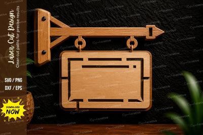 Hanging Sign Board Laser Cut Svg Design SVG Regulrcrative 