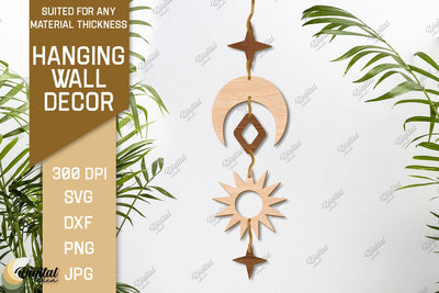 Hanging Wall Decor. Boho Laser Cut. Celestial SVG SVG Evgenyia Guschina 